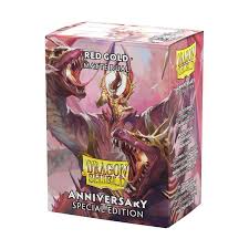 Dragon Shield: Sleeves – Matte Dual – Anniversary Special Edition: Pomegranate & Gold