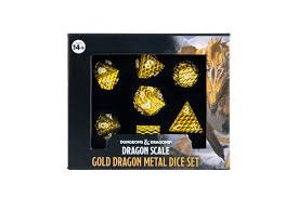 FanRoll: D&D Dragon Scale Metal Dice Set: Gold