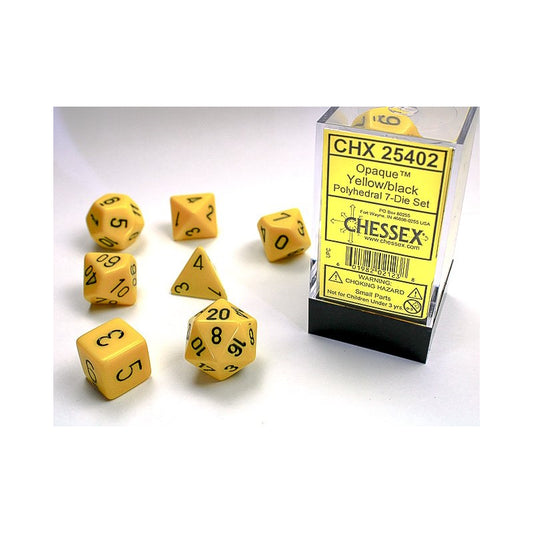 Chessex D7-Die Set Opaque Polyhedral Yellow/black 7-Die Set