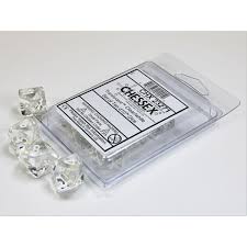 Chessex D10 Dice Translucent Clear/white Set of Ten d10s