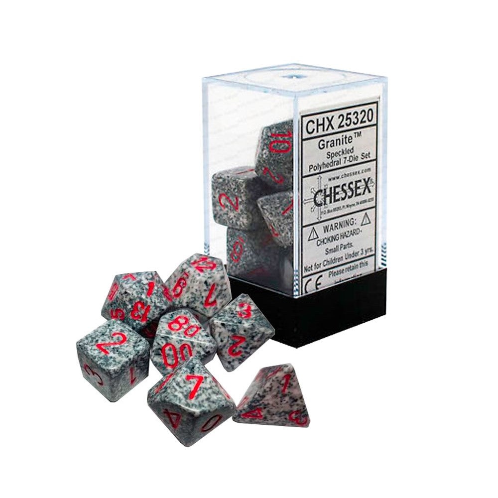 Chessex D7-Die Set Speckled Polyhedral Granite 7-Die Set
