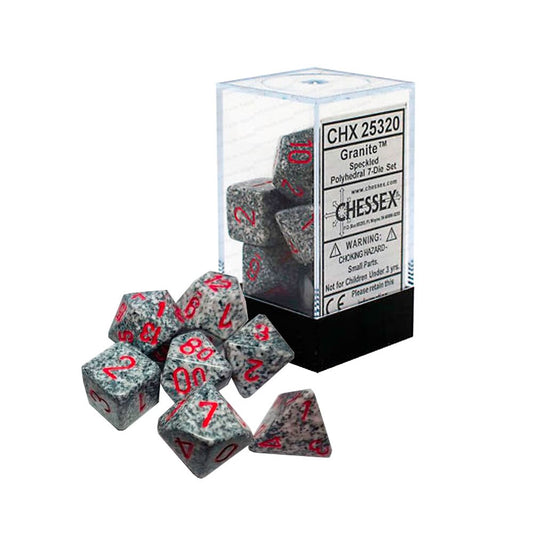 Chessex D7-Die Set Speckled Polyhedral Granite 7-Die Set
